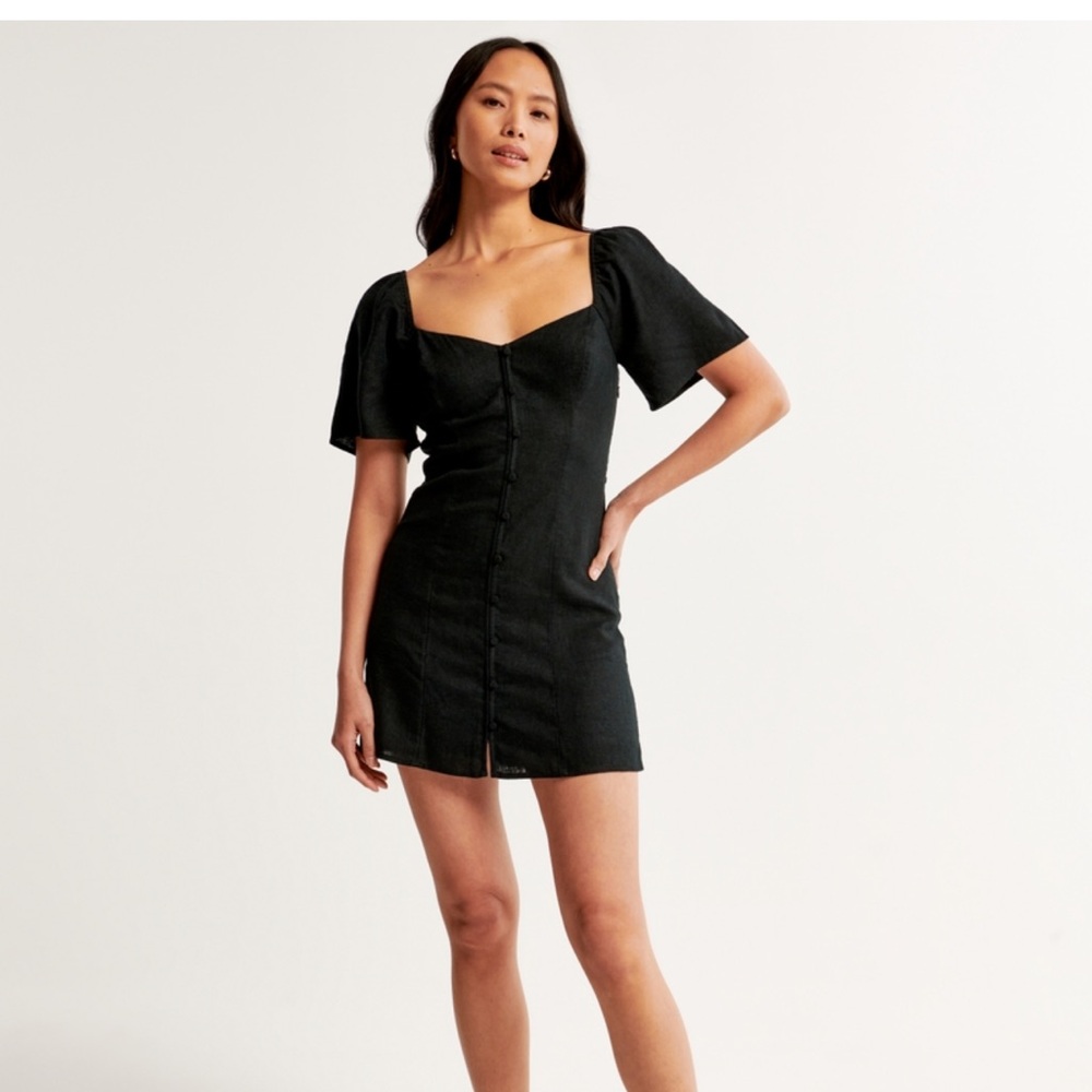 Abercrombie linen blend through mini dress